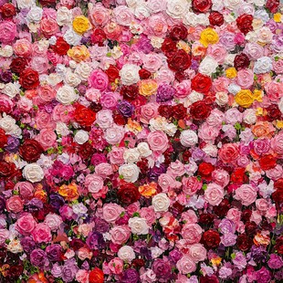 多彩玫瑰花墙 绚丽浪漫