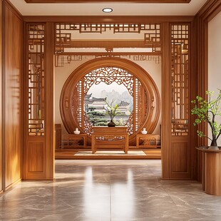 中式典雅玄关设计与景致