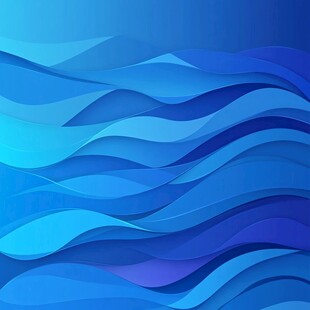 蓝色渐变波浪抽象背景图