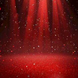 红色梦幻舞台灯光背景