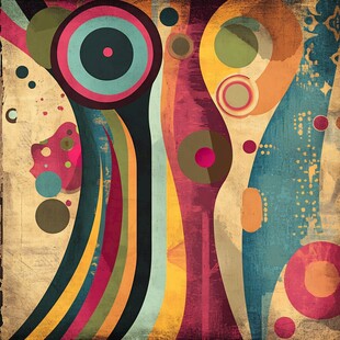 抽象多彩几何线条艺术图案