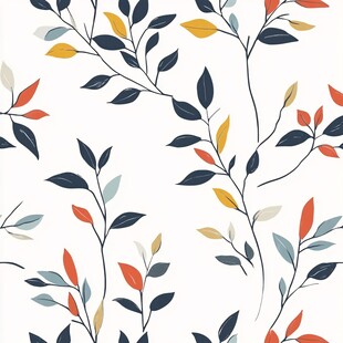 清新枝叶图案背景图
