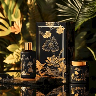 奢华黑金花卉香氛礼盒
