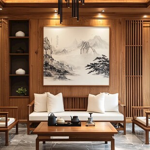 中式客厅的雅致山水风情