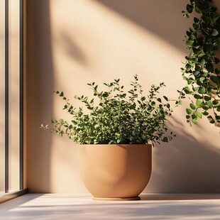 窗边绿植 阳光下的生机