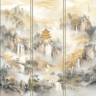 中式山水屏风 古韵雅致风景