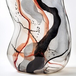 抽象艺术玻璃花瓶特写