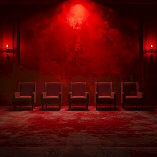 血红色调的神秘观影厅