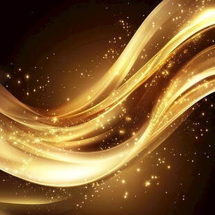 金色动感光带梦幻背景图