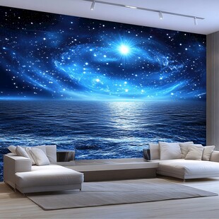 梦幻星空海洋客厅背景墙