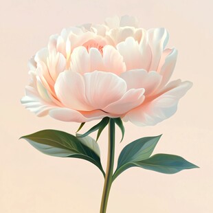 唯美淡粉色芍药花特写