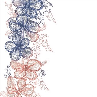 手绘花卉边框图案设计