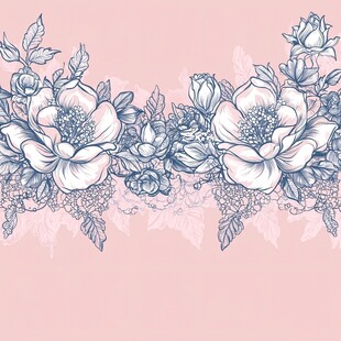 粉色背景的精致花卉图案
