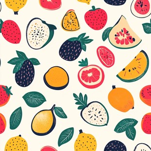 缤纷水果图案 清新可爱风
