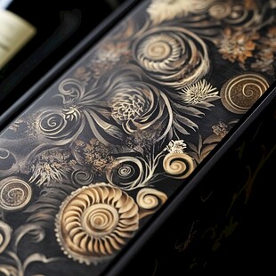 黑金花纹精致器物细节