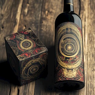 复古风精美酒瓶与包装盒