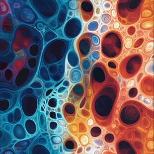 梦幻多彩细胞形态抽象画