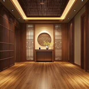 中式典雅玄关设计效果图