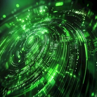绿色科技旋涡动态背景图