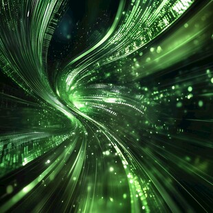 绿色科技流光数字漩涡