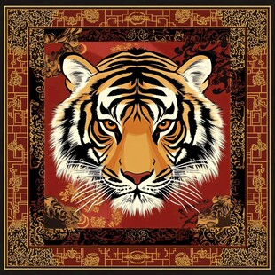 中式虎图 传统精美纹饰