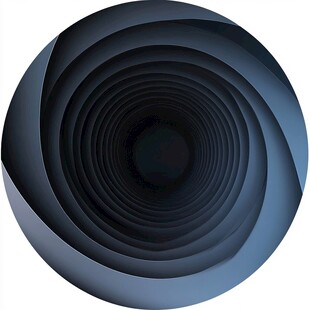 蓝色立体环形抽象图案