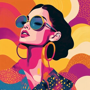 时尚酷感女性插画形象