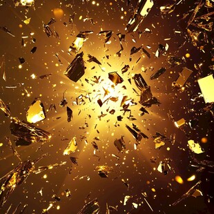 金色碎片爆炸炫目光效