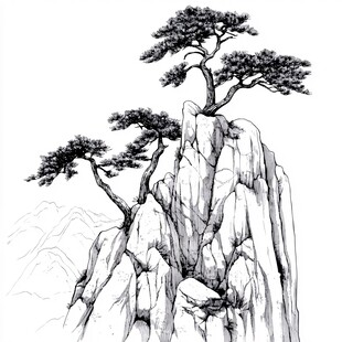 峭壁上的苍松