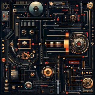 科技风机械电路设计图