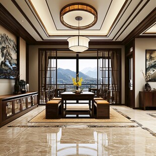 中式雅致客厅室内设计图