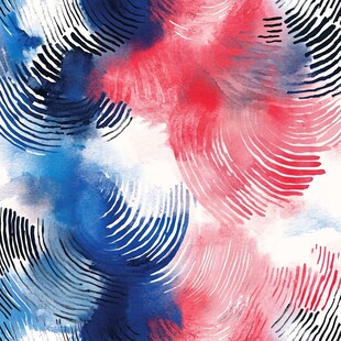 红蓝水彩笔触抽象图案
