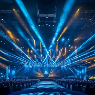 绚丽舞台灯光秀现场场景