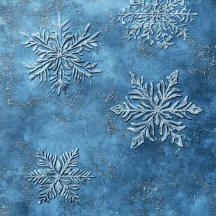 蓝色背景上的精美雪花图案