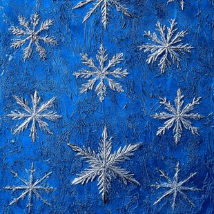 蓝色背景上的精致雪花图案