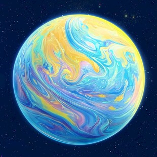 梦幻多彩星球的宇宙奇景
