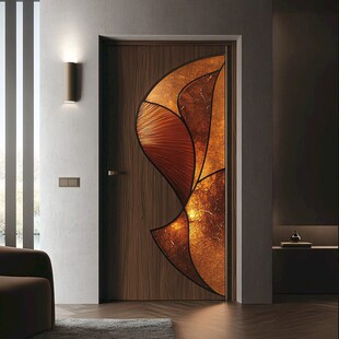 现代风格艺术玻璃装饰木门