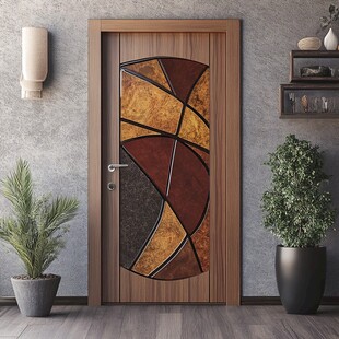 艺术玻璃木门的室内风采