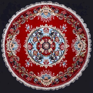 圆形精美刺绣地毯图案
