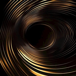 金色螺旋线条抽象背景图