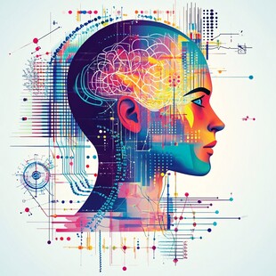 科技感人脑艺术插画形象