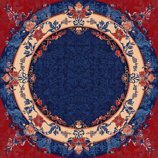 复古风圆形精美花纹图案