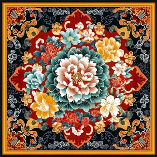 中式牡丹花卉传统图案