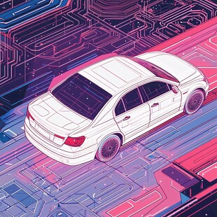 未来感科技风汽车插画