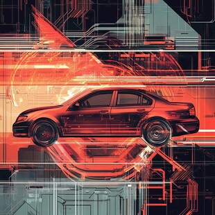 未来感科技风汽车插画