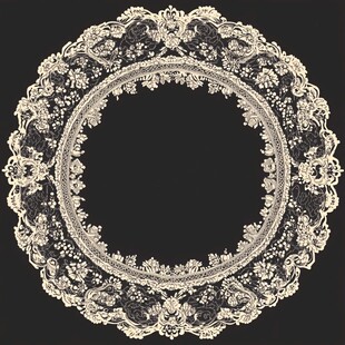 复古精美圆形蕾丝花边图案