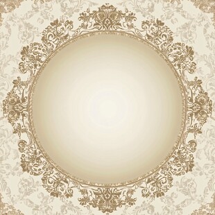 复古花纹圆形边框背景图