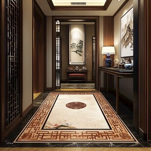中式走廊地毯与雅致装饰