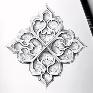 精致对称几何花纹图案设计