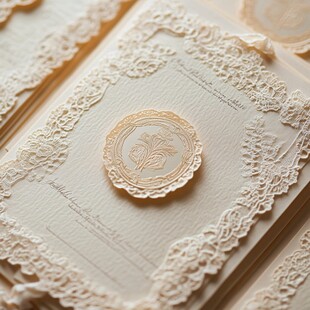 精致蕾丝装饰的典雅信纸